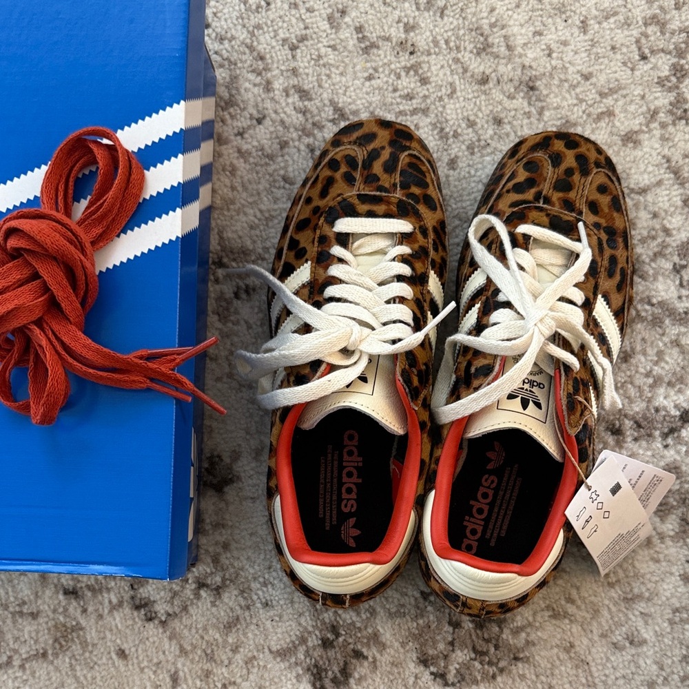 Adidas Samba OG Cheetah Sneakers with White and orange 7.5